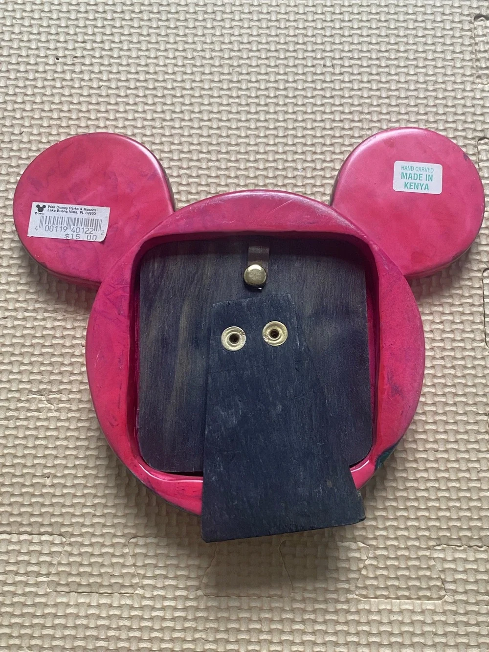 Disney Animal Kingdom Handcrafted Kisii Soapstone Photo Frame Kenya Mickey Mouse